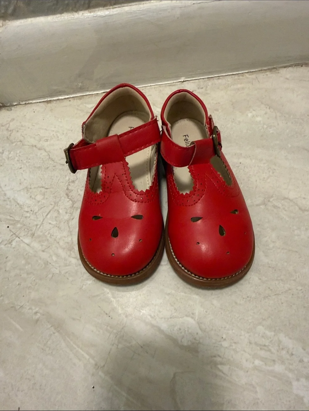 Kids Red Mary Jane Shoes - Classic T-Strap Style